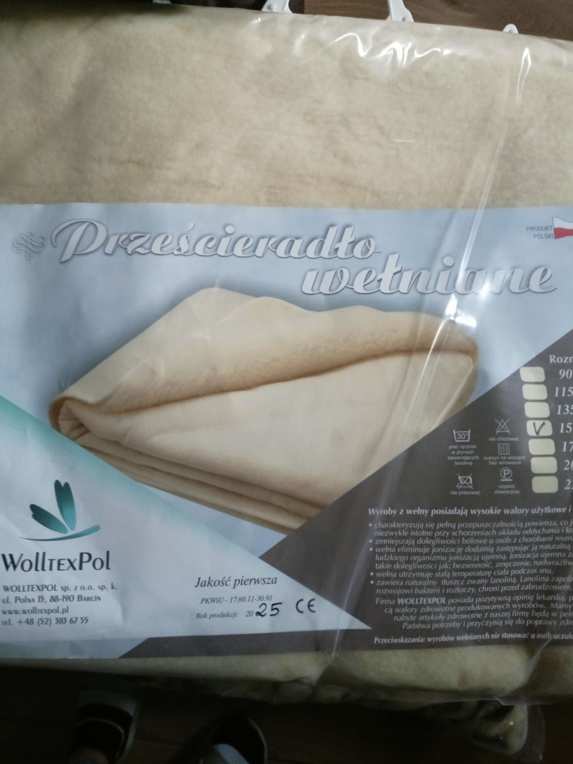 Prześcieradło wełniane